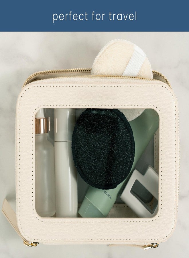 S&T INC. Face Scrubber, Dual-Sided Face Exfoliator with Elastic Strap, Facial Cleansing Pads and Makeup Remover, 3.3 Inch Diameter, 6 Pack, Black and Taupe - Image 4